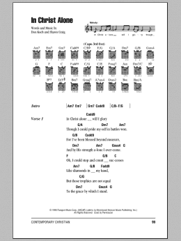 page one of In Christ Alone (Guitar Chords/Lyrics)