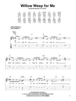 page one of Willow Weep For Me (Easy Guitar Tab)
