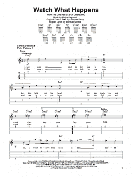 page one of Watch What Happens (Easy Guitar Tab)