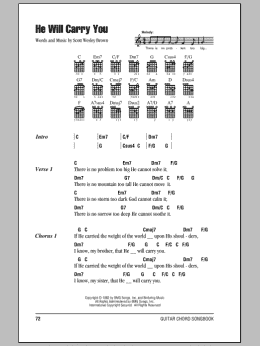page one of He Will Carry You (Guitar Chords/Lyrics)