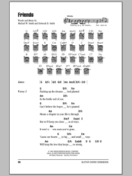 page one of Friends (Guitar Chords/Lyrics)