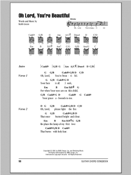 page one of Oh Lord, You're Beautiful (Guitar Chords/Lyrics)