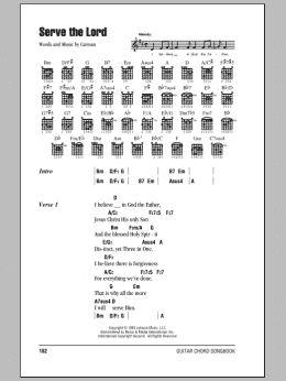 page one of Serve The Lord (Guitar Chords/Lyrics)