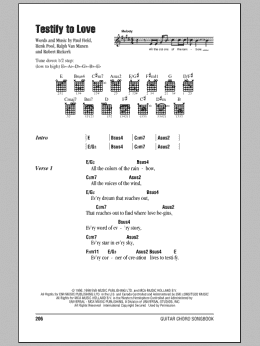 page one of Testify To Love (Guitar Chords/Lyrics)