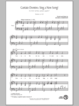 page one of Cantate Domino, Sing A New Song! (2-Part Choir)