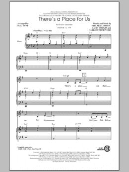 page one of There's A Place For Us (SATB Choir)