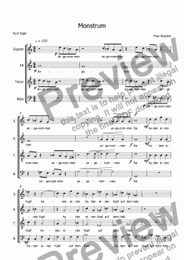 page one of Monstrum - For Advanced German Speaking Choirs