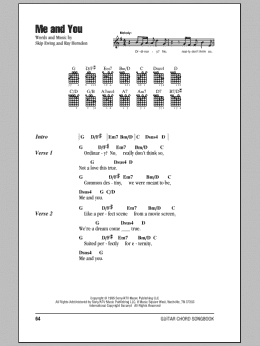 page one of Me And You (Guitar Chords/Lyrics)