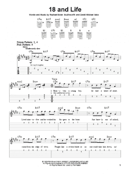 page one of 18 And Life (Easy Guitar Tab)