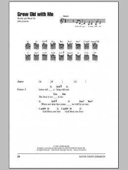 page one of Grow Old With Me (Guitar Chords/Lyrics)