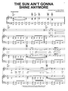 page one of The Sun Ain't Gonna Shine Anymore (Piano, Vocal & Guitar Chords (Right-Hand Melody))