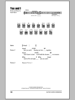 page one of You And I (Guitar Chords/Lyrics)
