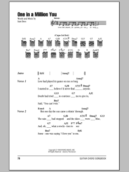 page one of One In A Million You (Guitar Chords/Lyrics)