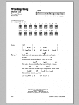 page one of Wedding Song (There Is Love) (Guitar Chords/Lyrics)