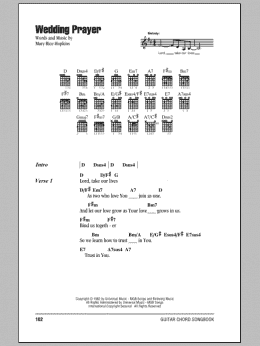 page one of Wedding Prayer (Guitar Chords/Lyrics)