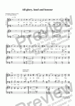 page one of All glory laud and honour (SATB) 2003