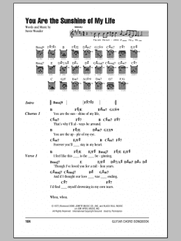 page one of You Are The Sunshine Of My Life (Guitar Chords/Lyrics)