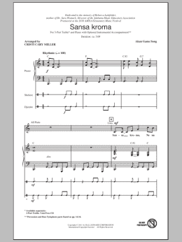 page one of Sansa Kroma (arr. Cristi Cary Miller) (3-Part Treble Choir)