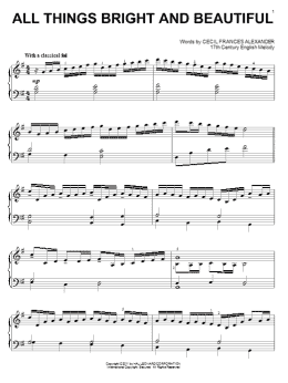 page one of All Things Bright And Beautiful (Piano Solo)