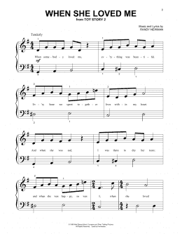 page one of When She Loved Me (from Toy Story 2) (Beginning Piano Solo)