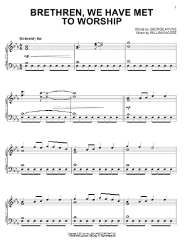 page one of Brethren, We Have Met To Worship (Piano Solo)