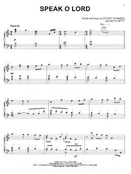 page one of Speak O Lord (Piano Solo)