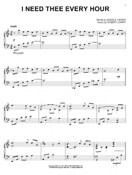 page one of I Need Thee Every Hour (Piano Solo)