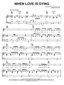 page one of When Love Is Dying (Piano, Vocal & Guitar Chords (Right-Hand Melody))