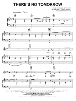 page one of There's No Tomorrow (Piano, Vocal & Guitar Chords (Right-Hand Melody))