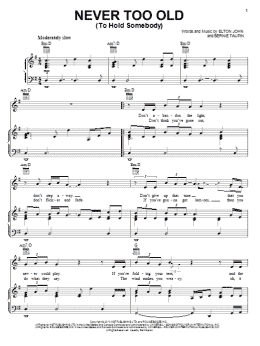 page one of Never Too Old (To Hold Somebody) (Piano, Vocal & Guitar Chords (Right-Hand Melody))