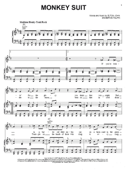 page one of Monkey Suit (Piano, Vocal & Guitar Chords (Right-Hand Melody))