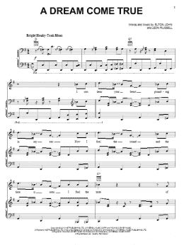 page one of A Dream Come True (Piano, Vocal & Guitar Chords (Right-Hand Melody))