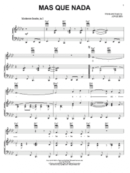 page one of Mas Que Nada (Piano, Vocal & Guitar Chords (Right-Hand Melody))