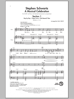 page one of Stephen Schwartz: A Musical Celebration (Medley) (SATB Choir)