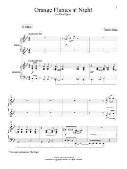 page one of Orange Flames At Night (Hot Night) (Piano Duet)