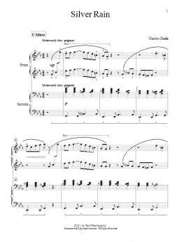 page one of Silver Rain (Piano Duet)
