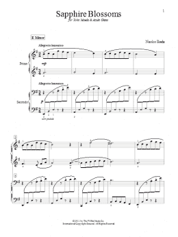 page one of Sapphire Blossoms (Piano Duet)