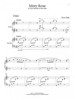 page one of Misty Rose (Piano Duet)