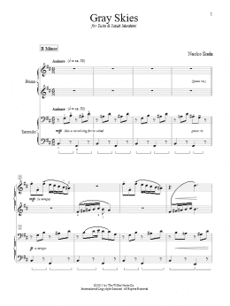 page one of Gray Skies (Piano Duet)