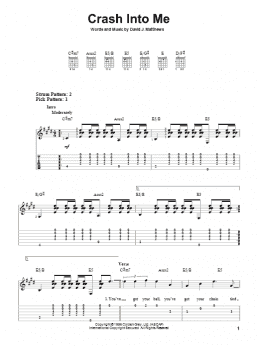 page one of Crash Into Me (Easy Guitar Tab)