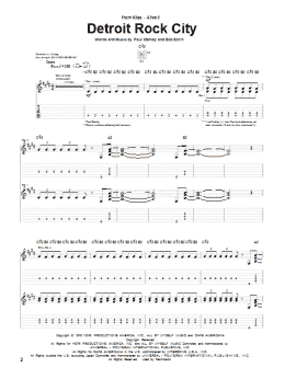 page one of Detroit Rock City (Guitar Tab)