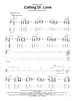 page one of Calling Dr. Love (Guitar Tab)