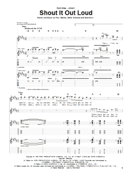 page one of Shout It Out Loud (Guitar Tab)