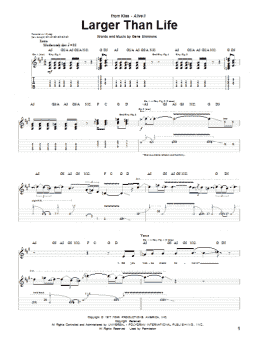 page one of Larger Than Life (Guitar Tab)