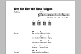 page one of Give Me That Old Time Religion (Guitar Chords/Lyrics)