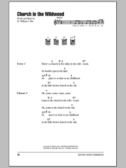 page one of Church In The Wildwood (Guitar Chords/Lyrics)