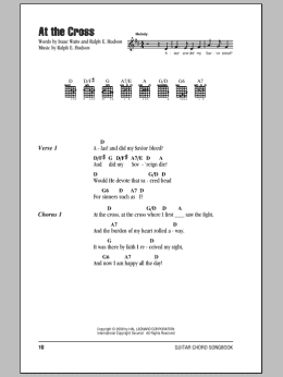 page one of At The Cross (Guitar Chords/Lyrics)