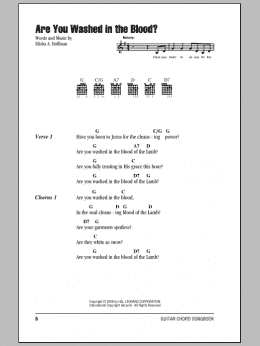 page one of Are You Washed In The Blood? (Guitar Chords/Lyrics)
