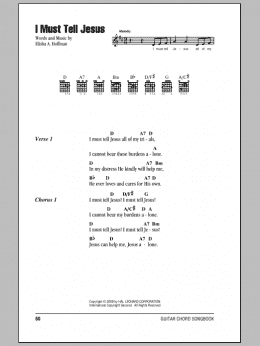 page one of I Must Tell Jesus (Guitar Chords/Lyrics)