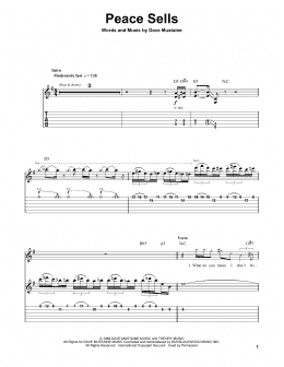 page one of Peace Sells (Guitar Tab (Single Guitar))